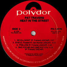 Load image into Gallery viewer, Pat Travers Band : Heat In The Street (LP, Album, Mon)
