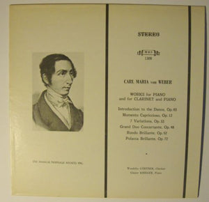 Carl Maria von Weber - Wendelin Gärtner, Günter Krieger : Works For Piano And For Clarinet And Piano (LP)