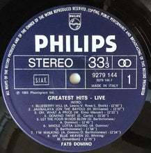 Load image into Gallery viewer, Fats Domino : Greatest Hits - Live (LP, Comp)
