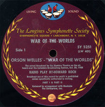 Load image into Gallery viewer, Orson Welles : War Of The Worlds (LP, RM)
