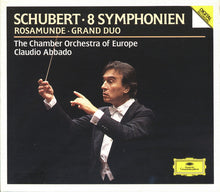 Laden Sie das Bild in den Galerie-Viewer, Schubert* • The Chamber Orchestra Of Europe, Claudio Abbado : 8 Symphonien · Rosamunde · Grand Duo (5xCD, Comp + Box)
