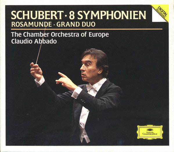 Schubert* • The Chamber Orchestra Of Europe, Claudio Abbado : 8 Symphonien · Rosamunde · Grand Duo (5xCD, Comp + Box)