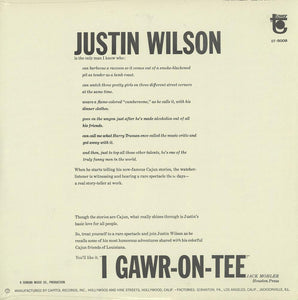 Justin Wilson : I Gawr-on-tee (LP, Album)