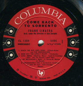 Frank Sinatra : Come Back To Sorrento (LP, Comp, Mono)