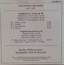 Laden Sie das Bild in den Galerie-Viewer, Brahms*, Berliner Philharmoniker, Herbert von Karajan : Symphonie No. 3 • Tragische Ouvertüre = Tragic Overture (CD, Comp)
