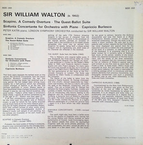 Sir William Walton : Scapino / The Quest / Sinfonia Concertante / Capriccio Burlesco (LP, RE)