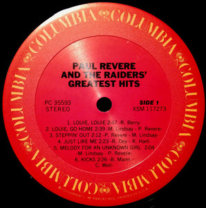 Paul Revere & The Raiders : Greatest Hits (LP, Comp, RE)