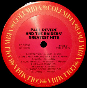 Paul Revere & The Raiders : Greatest Hits (LP, Comp, RE)