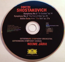 Charger l&#39;image dans la galerie, Dmitri Shostakovich – Gothenburg Symphony Orchestra* And Chorus*, Neeme Järvi : Symphonies Nos. 2 And 3 / Suite: The Bolt (CD)
