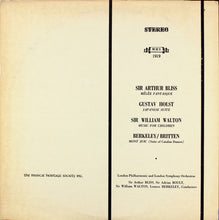 Charger l&#39;image dans la galerie, London Philharmonic Orchestra And London Symphony Orchestra : Sir Arthur Bliss, Mêlée Fantasque; Gustav Holst, Japanese Suite; Sir William Walton, Music For Children; Berkeley/Britten, Mont Juic (Suite Of Catalan Dances) (LP, RE)
