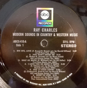 Ray Charles : Modern Sounds In Country And Western Music (LP, Album, RE)