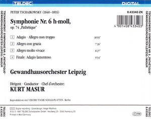 Tschaikowsky*, Gewandhausorchester Leipzig, Kurt Masur : Symphonie Nr. 6 „Pathétique” (CD)