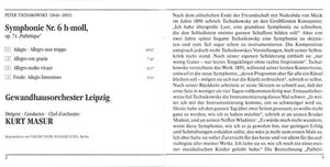 Tschaikowsky*, Gewandhausorchester Leipzig, Kurt Masur : Symphonie Nr. 6 „Pathétique” (CD)