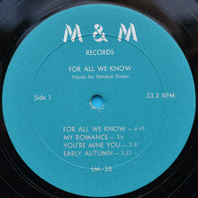 Laden Sie das Bild in den Galerie-Viewer, George "Stardust" Green : For All We Know (LP, Album)
