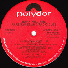 Load image into Gallery viewer, Hank Williams : Rare Takes &amp; Radio Cuts (LP, Comp, Mono, Club)
