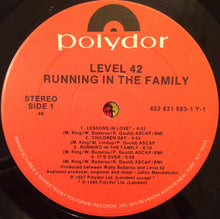 Load image into Gallery viewer, Level 42 : Running In The Family (LP, Album, 49 )
