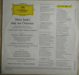 Maria Stader : Maria Stader Singt Aus Oratorien (LP, Mono)