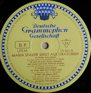 Maria Stader : Maria Stader Singt Aus Oratorien (LP, Mono)