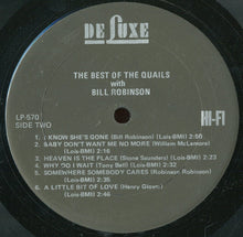 Load image into Gallery viewer, The Quails Featuring Bill Robinson* : Sing Their Greatest Hits (LP, Comp)
