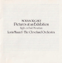 Laden Sie das Bild in den Galerie-Viewer, Moussorgsky* - Lorin Maazel, The Cleveland Orchestra : Pictures At An Exhibition • Night On Bald Mountain (CD, Album)
