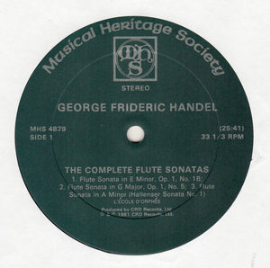 George Frideric Handel*, L'École D'Orphée : The Complete Flute Sonatas / Trio Sonatas For Flute / Recorder / Oboe (2xLP, Gat)