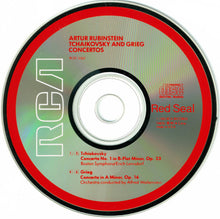 Load image into Gallery viewer, Pyotr Ilyich Tchaikovsky, Edvard Grieg, Arthur Rubinstein, Erich Leinsdorf, Alfred Wallenstein, Boston Symphony Orchestra, RCA Victor Symphony Orchestra : Tchaikovsky Concerto No. 1, Grieg Concerto in A Minor (CD, Comp)
