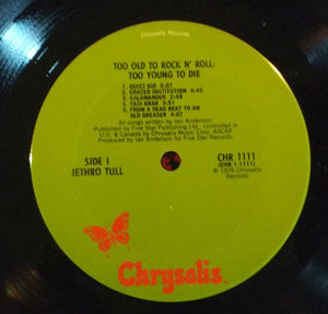 Jethro Tull : Too Old To Rock 'N' Roll: Too Young To Die! (LP, Album, Club, CRC)