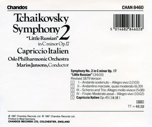 Tchaikovsky*, Oslo Philharmonic Orchestra*, Mariss Jansons : Symphony 2 "Little Russian" In C Minor Op.17 / Capriccio Italien (CD)