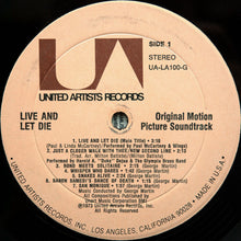 Load image into Gallery viewer, Various : Live And Let Die (Original Motion Picture Soundtrack) (LP, Album, Res)
