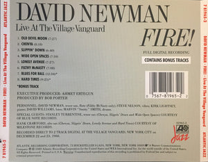 David Newman* : Fire! Live At The Village Vanguard (CD, Album)
