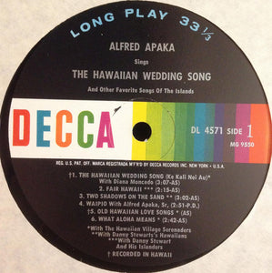 Alfred Apaka : The Hawaiian Wedding Song (LP, Album)