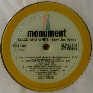 Tony Joe White : Black And White (LP, Album, RP, Mon)
