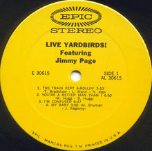 Laden Sie das Bild in den Galerie-Viewer, The Yardbirds : Live Yardbirds (Featuring Jimmy Page) (LP, Album)
