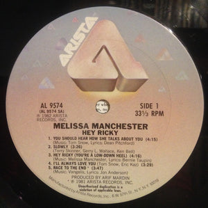 Melissa Manchester : Hey Ricky (LP, Album)