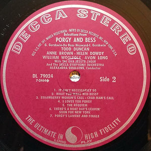 Todd Duncan (3) . Anne Brown, Decca Symphony Orchestra : George Gershwin's Porgy And Bess (LP, Album, Pin)
