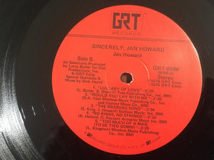Jan Howard : Sincerely, Jan Howard (LP, Album)