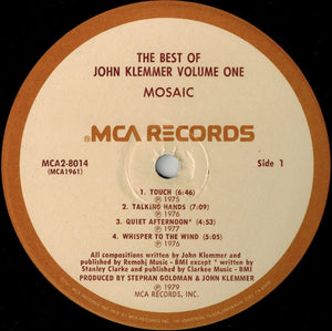 John Klemmer : Mosaic - The Best Of John Klemmer Volume One (2xLP, Comp)