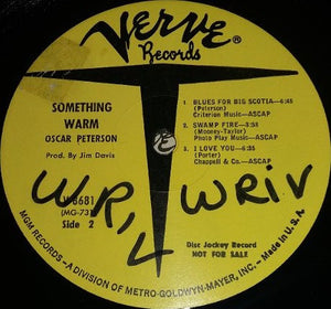 Oscar Peterson : Something Warm (LP, Album, Mono, Promo)
