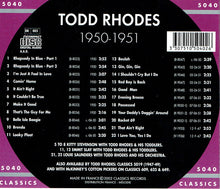 Charger l&#39;image dans la galerie, Todd Rhodes : The Chronological Todd Rhodes 1950-1951 (CD, Comp)
