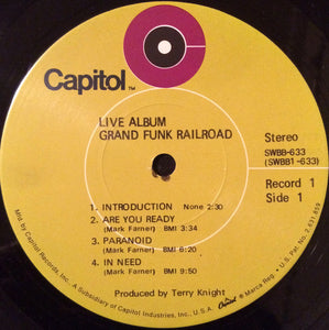 Grand Funk* : Live Album (2xLP, Album, Scr)