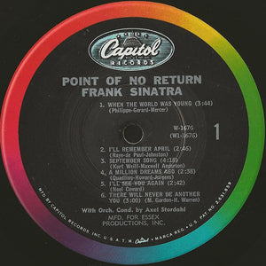 Frank Sinatra : Point Of No Return (LP, Album, Mono, Los)