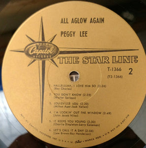 Peggy Lee : All Aglow Again! (LP, Album, Comp, Mono, Gol)