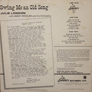 Julie London : Swing Me An Old Song (LP, Album, Mono)