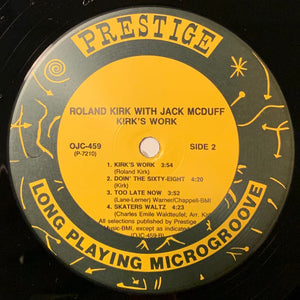 Roland Kirk With Jack McDuff* : Kirk's Work (LP, Album, RE, RM)