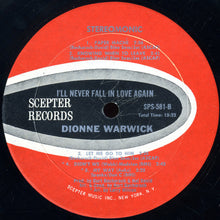 Charger l&#39;image dans la galerie, Dionne Warwick : I&#39;ll Never Fall In Love Again (LP, Album, Mon)
