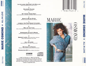 Marie Osmond : All In Love (CD, Album, RE)