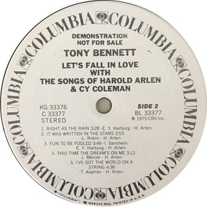 Tony Bennett : Let's Fall In Love With The Songs Of Harold Arlen And Cy Coleman (2xLP, Album, Promo, Gat)