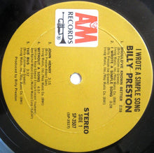 Charger l&#39;image dans la galerie, Billy Preston : I Wrote A Simple Song (LP, Album, Gat)
