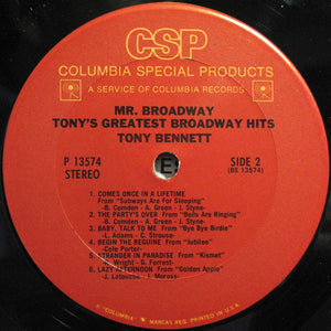 Tony Bennett : Mr. Broadway (Tony's Greatest Broadway Hits) (LP, Comp, Mono, RE)