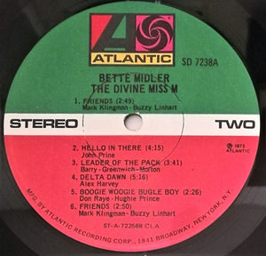 Bette Midler : The Divine Miss M (LP, Album, CLA)